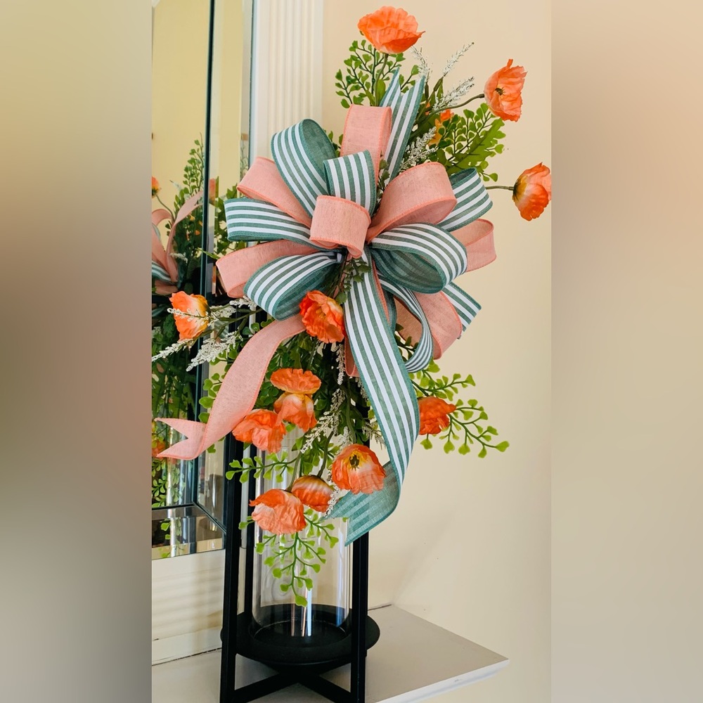 HAND CRAFTED Poppy Floral Swag for Spring and Summer